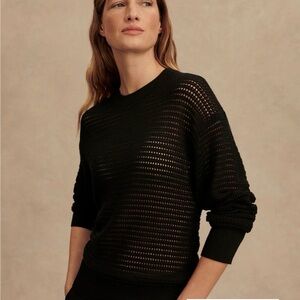 Varley Black Open-Knit Women's Sweater